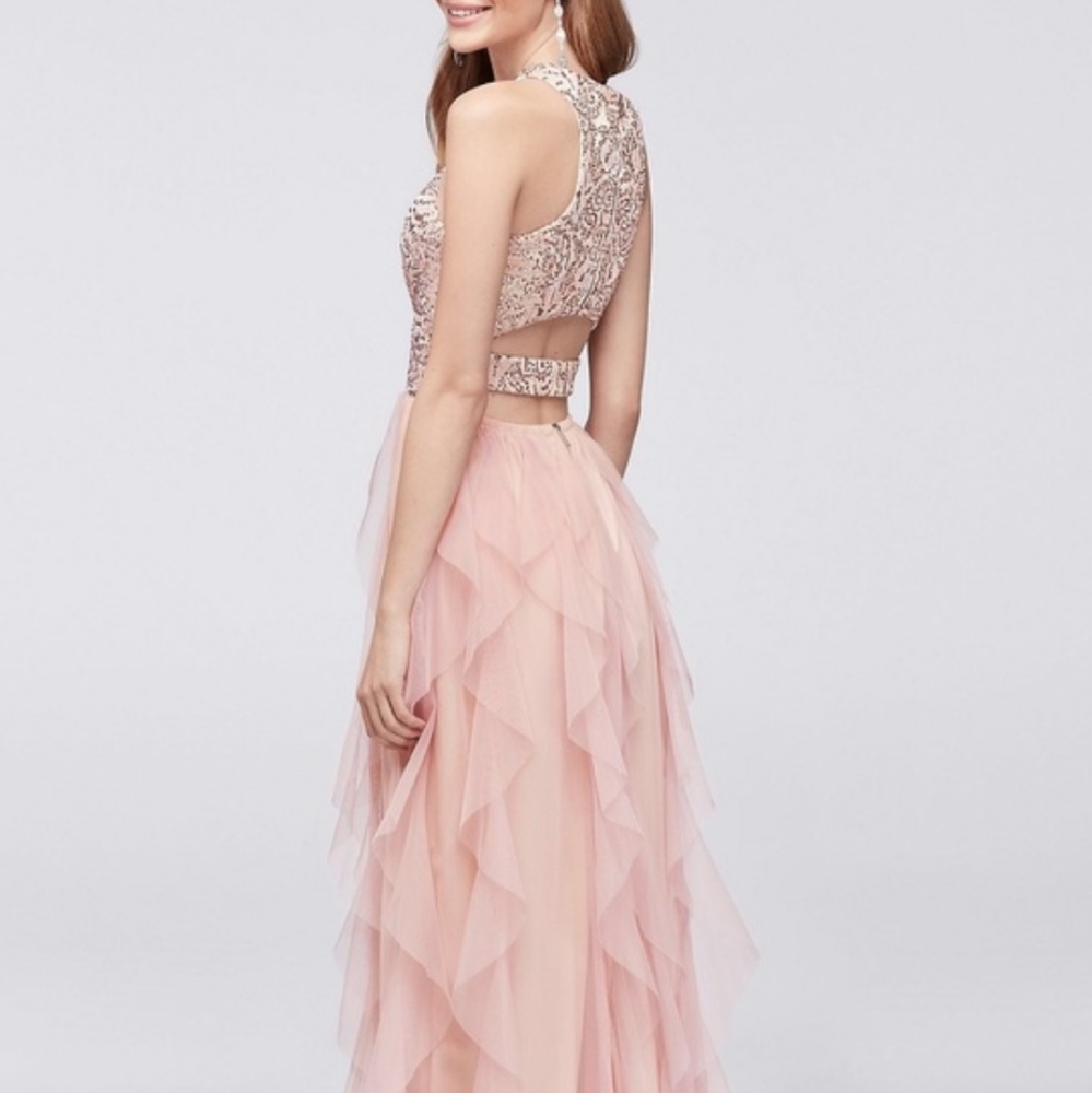 Speechless Sequin Bodice and Ruffle Skirt Gown